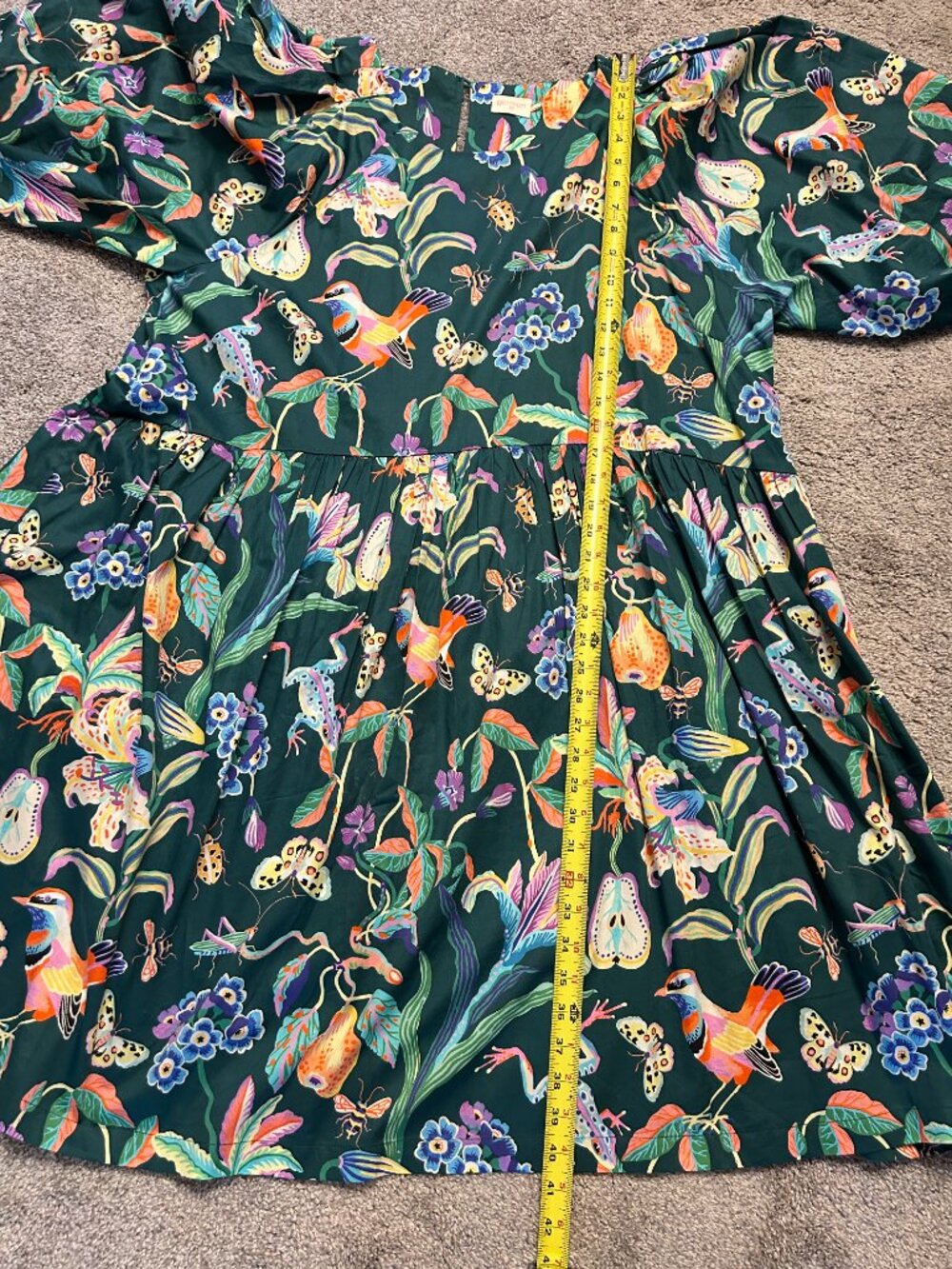 Gorman Ladybug & Friends Green Smock Dress AU 20 US 16 Plus Size Nature Print - Picture 7 of 7